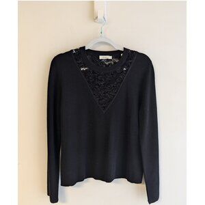 A.L.C Merino Wool Lace inset sweater